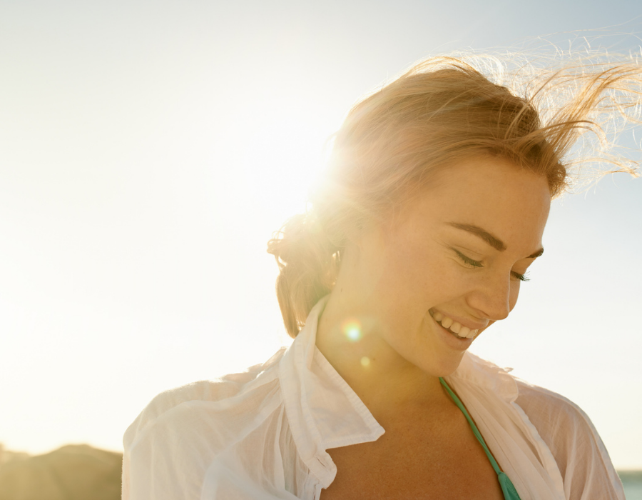 Female thinking positively about her fertility options