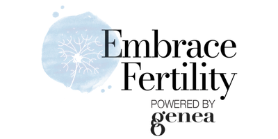 Embrace fertility powered by Genea logo