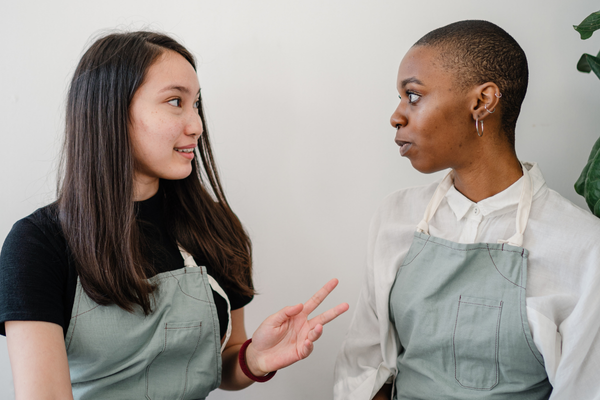 Two ladies discussing fertility